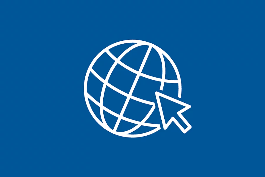 Icon Globe with an arrow